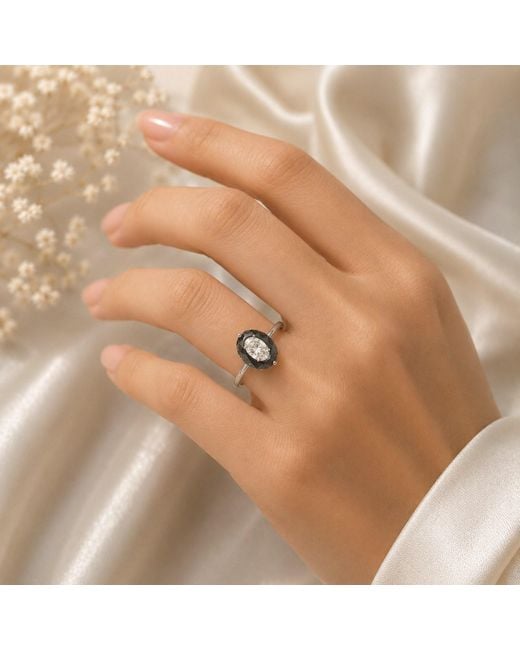 Artisan Black 18K & Diamond Solitaire Ring