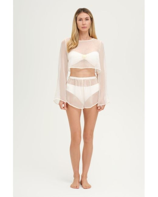 Adriana Pappas Designs White Vienna Top Champagne