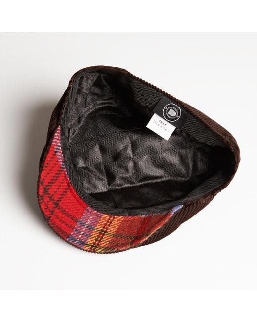 Dasmarca Hats Brown Dylan Italian Cord Flat Cap for men