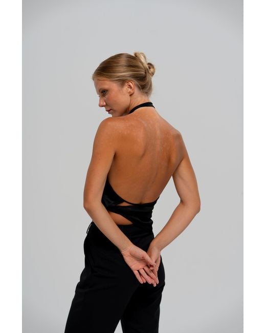 The Ethos Studio Black Thalassa Wrap-Top