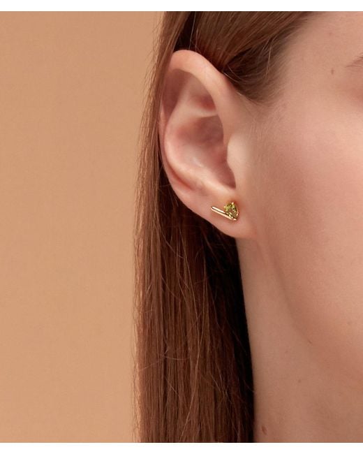 Onia Green Peridot Bar Studs