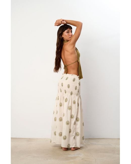 Par Y Escala Sl Natural Bee Long Skirt