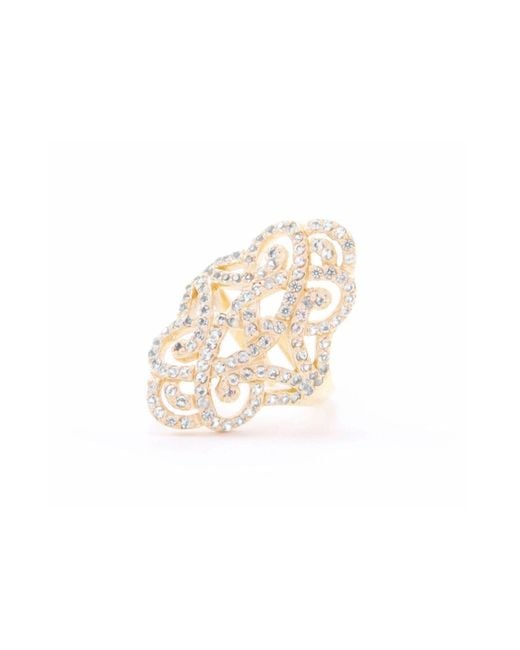 Seven Saints White Infinite Love Pave Adjustable Ring, Over Sterling, Topaz