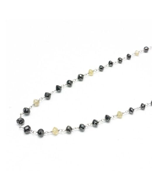 Rahul's Jewels Brown 16" Genuine And Diamond Rosary Necklace