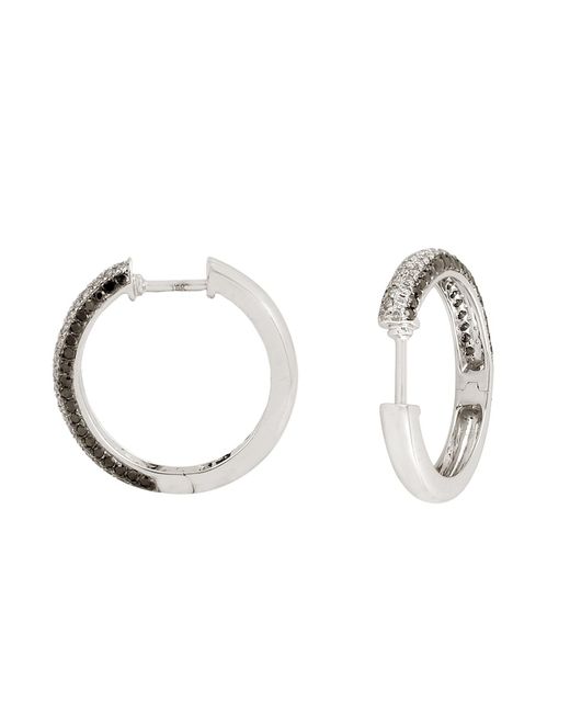 Artisan Metallic Diamond Huggies Earrings in White Gold
