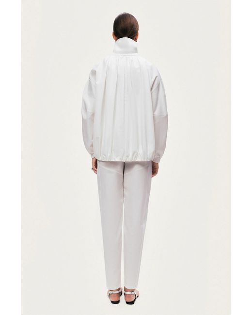 Nocturne White Oversized Zip-Front Jacket