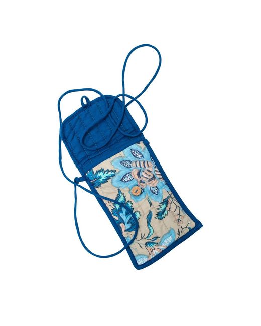 Inara Blue Lotus Crossbody Phone Bag