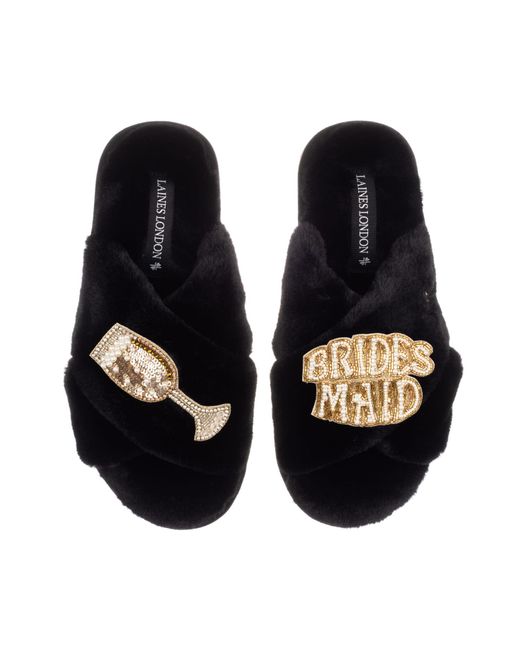 Laines London Blue Classic Laines Slippers With Bridesmaid Brooches