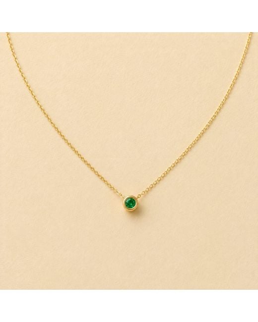 Lily Flo Jewellery Metallic Emerald Solitaire Necklace On Solid