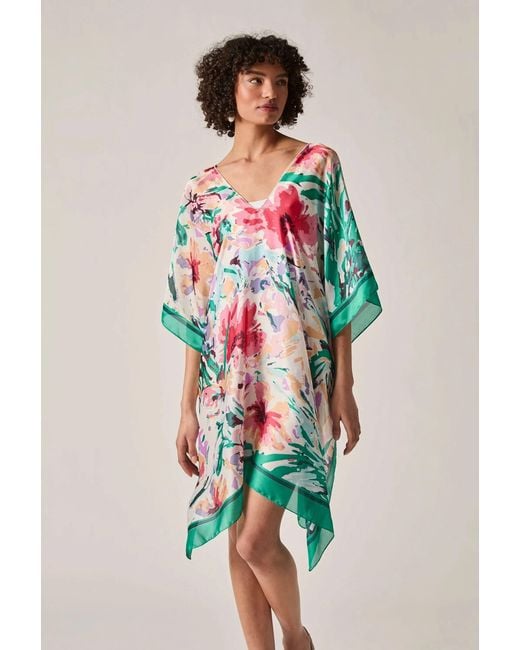 James Lakeland White Floral Mosaic Kaftan