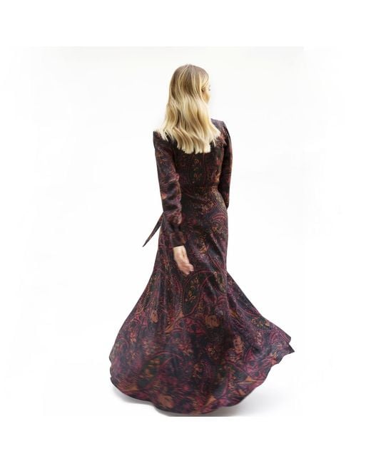 Teodora Milano Purple Portofino Silk Chemisier Long Dress
