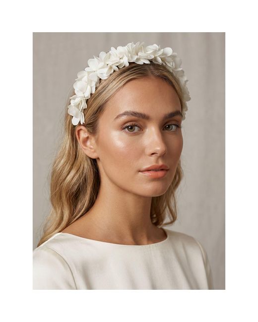 2KStyle Green Neutrals Peony Three-Dimensional Floral Hand-Embellished Satin Headband