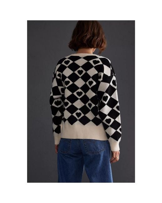Saachi Black Checkered Hearts Cardigan