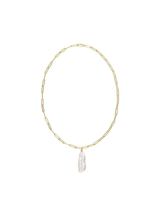 Ora Pearls Metallic Aetia Long Baroque Pearl Necklace