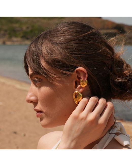 LINYA JEWELLERY Yellow Jeni Big Ear Cuff Earrings