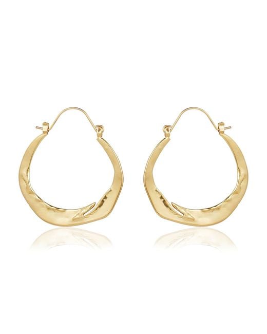 Rare Matters Jewelry Metallic Curved Hoop Embrace Earrings