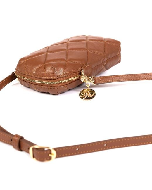 SJW BAGS LONDON Brown Orée Quilted Leather Small Crossbody Bag