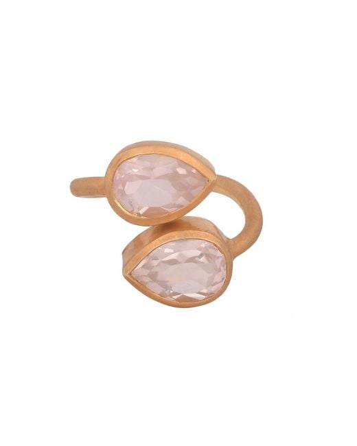 Opium Jewels Pink Teardrop Cocktail Ring