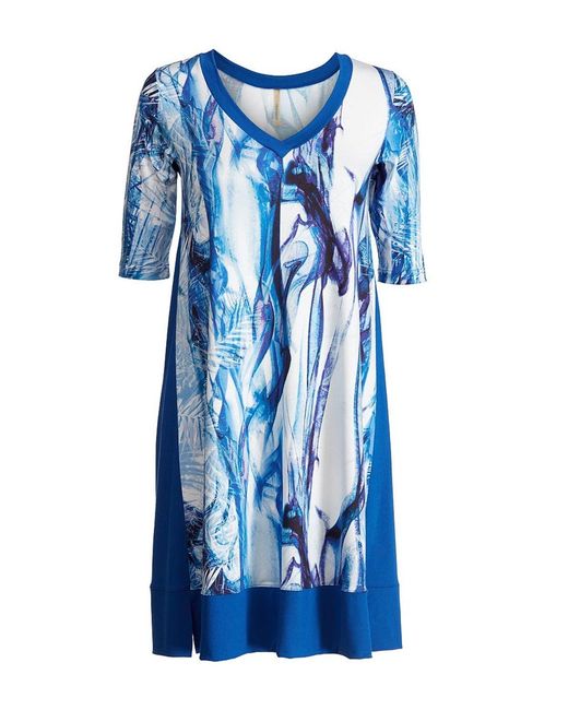 Conquista Blue V Neck Dress