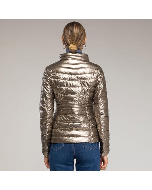 Tantra Spain Sl Brown Basic Metallic Anorak With Zipper Closure And Mandarin Collar