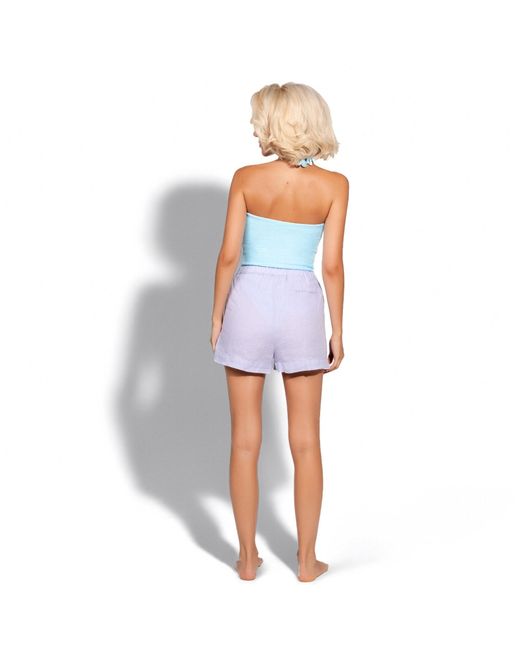 Maison Tangerine Purple Linen Shorts For