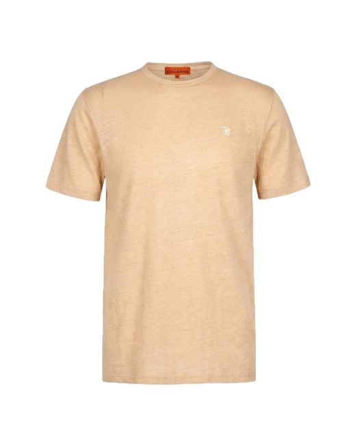 Maison Tangerine Natural Neutrals Linen T-Shirt Dune For for men
