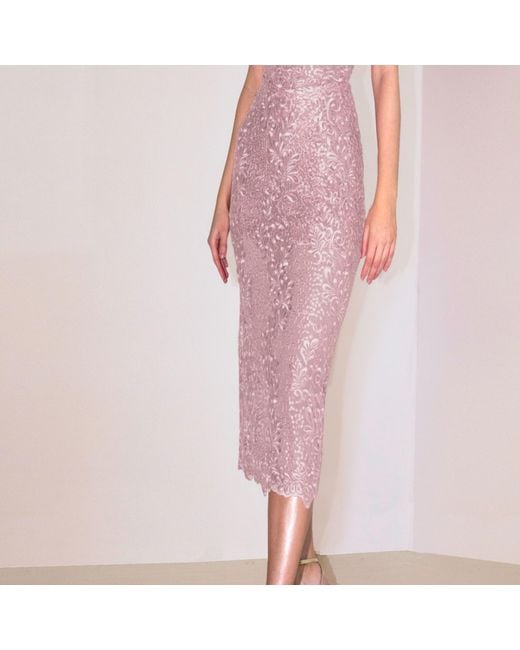 Angelika Jozefczyk Pink Neutrals Orchidea Lace Skirt Dusty