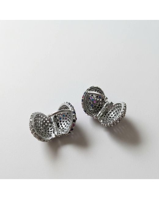 Silver & Elegant Co. White The Orbit Reversible Studs