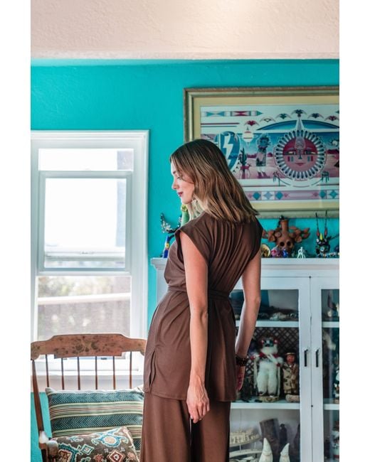Jennafer Grace Brown Cacao Ribbed Lounge Set