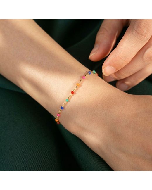 Harfi Metallic Plated Carnival Multi Coloured Beaded Bracelet