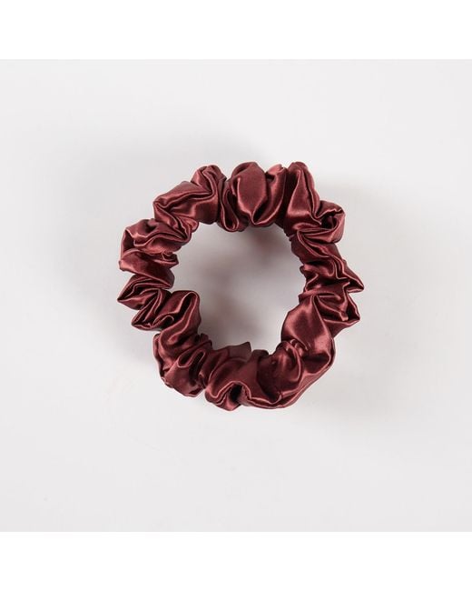 Soft Strokes Silk Red Pure Mulberry Silk Mini Scrunchie Set Of Five