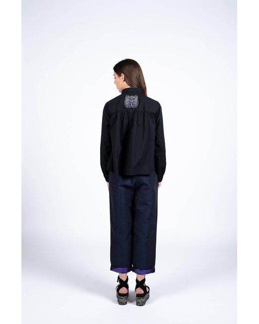 Lo Neel Black Fiby Button-Up Shirt