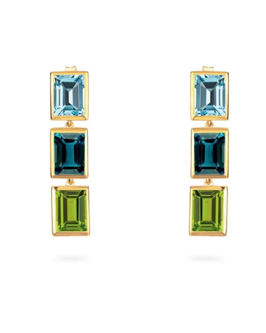 Augustine Jewels Green Blue Topaz Peridot Drop Earrings