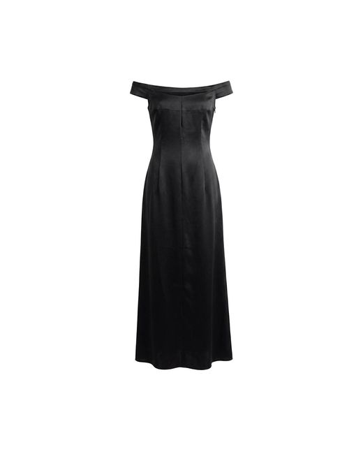 Aisl Black Off-Shoulder Strap Cutout Maxi