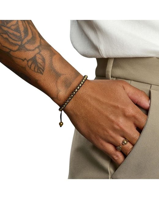 Nialaya Metallic String Box Chain Bracelet for men