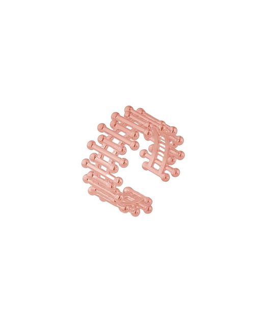 Spero London Pink Multiple Bar Bead Design Sterling Ring