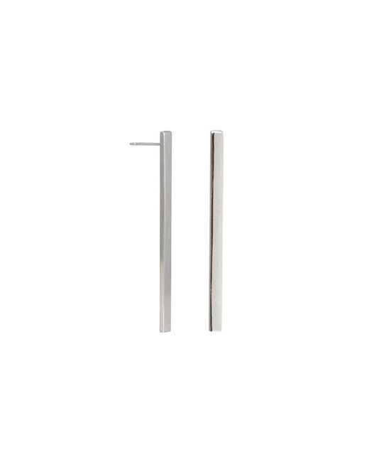 Edge Only White Bar Earrings Long Sterling