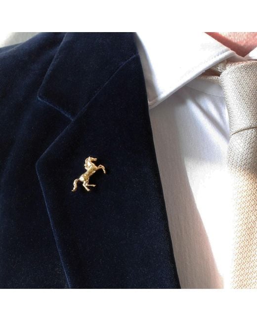 Lee Renee Metallic Horse Lapel Pin/Tie Pin for men