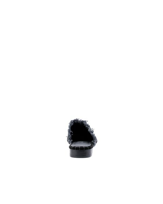 Rag & Co Black Molly Frayed Leather Mules