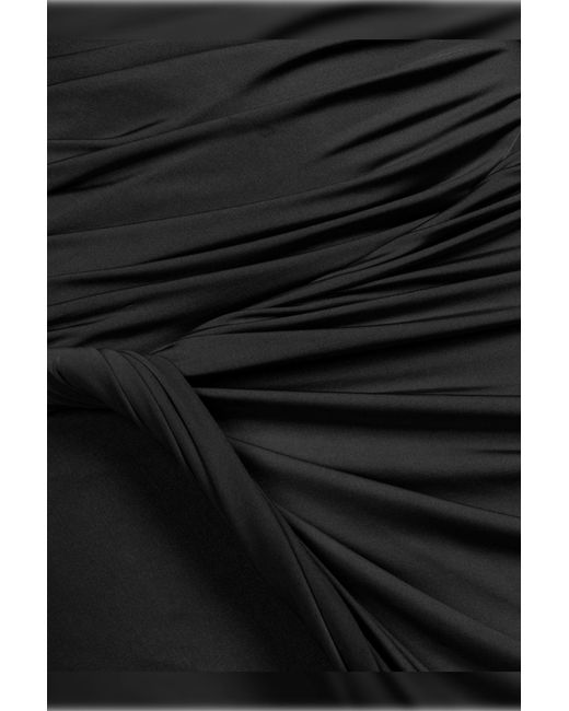 Nocturne Black Draped Sleeveless Maxi Dress