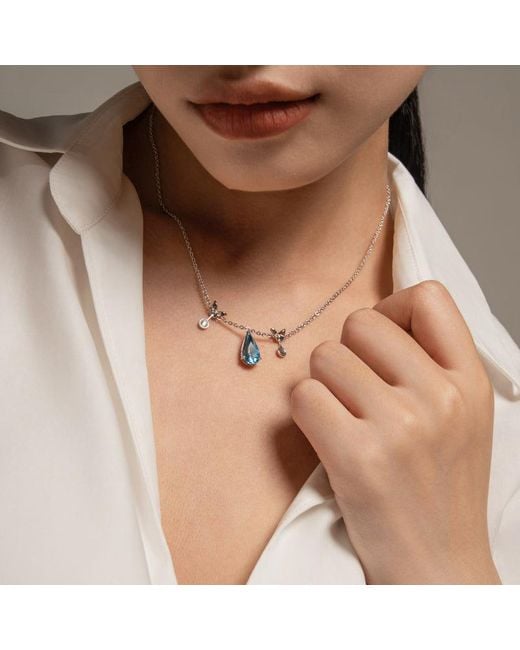 Far East Jewelry Blue Handcrafted & Crystal Lake Tears Necklace