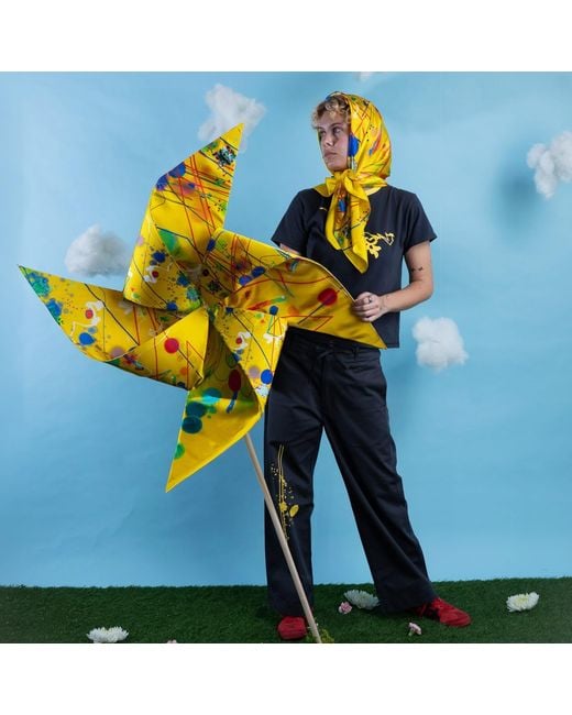 Lilia Munn Yellow Yayoi Inspiration Silk Scarf