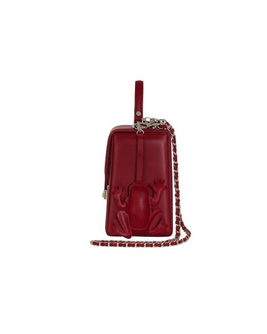 F3Rog by Rana Red Burgundy Crossbody Box Bag
