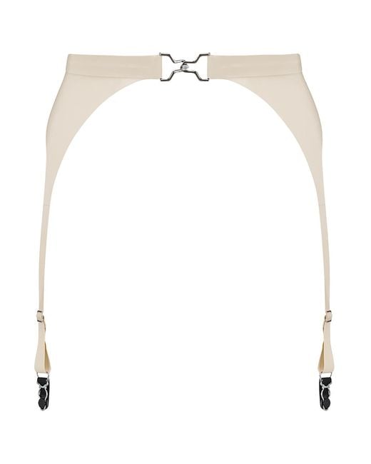 Elissa Poppy White Latex Suspender