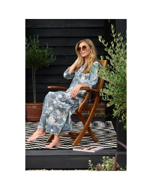 At Last Blue Cotton Annabel Maxi Dress