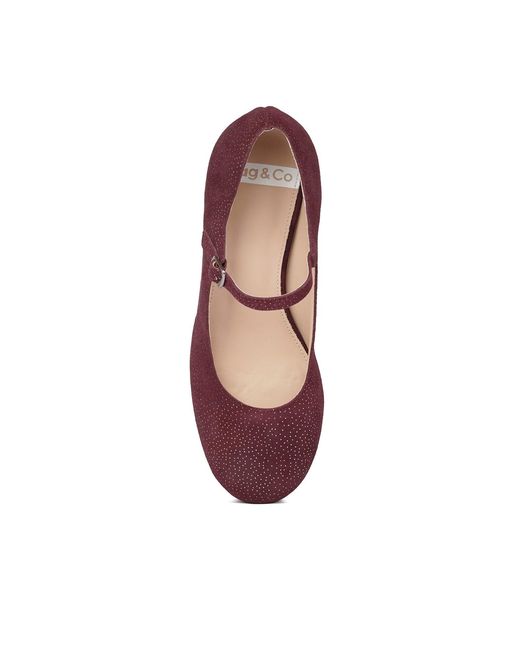 Rag & Co Red Bettola Shimmer Suede Mary Jane Sandals
