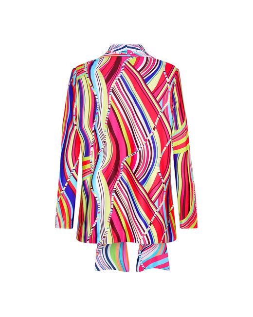 Beatrice von Tresckow Blue Lumiere Tie Neck Lightweight Jacket
