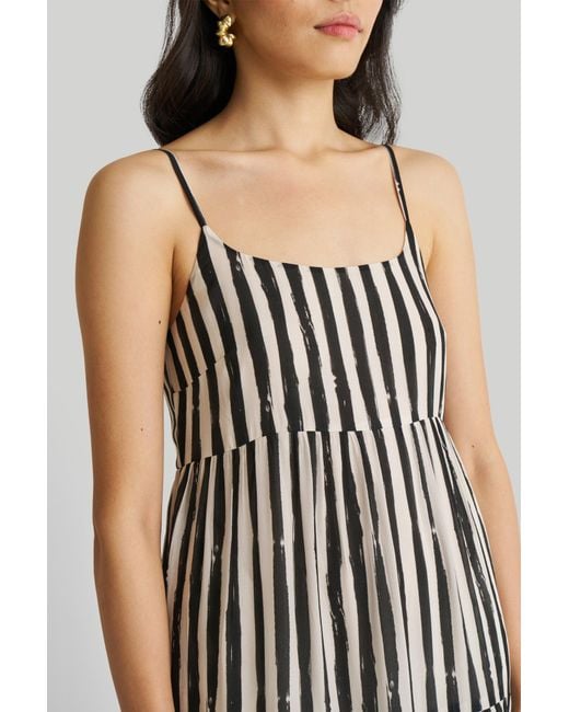 REISTOR Black Strappy Tiered Maxi Dress
