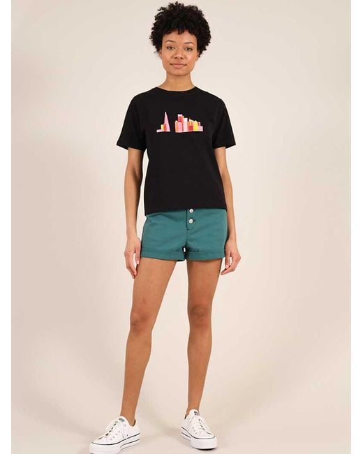 blonde gone rogue Black London Skyline Graphic Print Tee, Organic Cotton