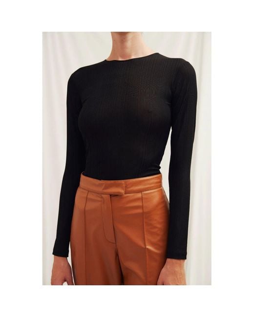 NAZLI CEREN Black Teresa Bodysuit